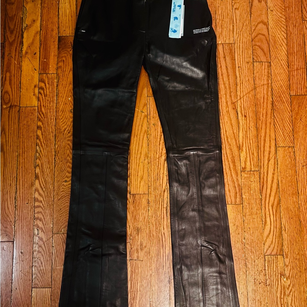 Off-White Black Leather Trousers - Picture 3 of 13